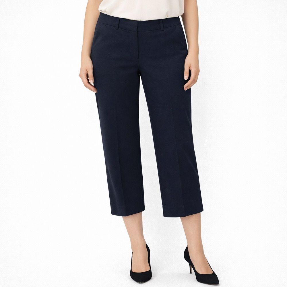 Talbots Black Cropped Pants XS 2 Ankle Career Office Classic Stretch Trousers